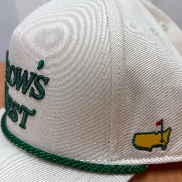 2025 Masters Tournament Crow’s Nest Embroidered Rope Hat!!??? Masters Dark Green Embroidered Puffy Trucker Mesh Back Rope  main image 4